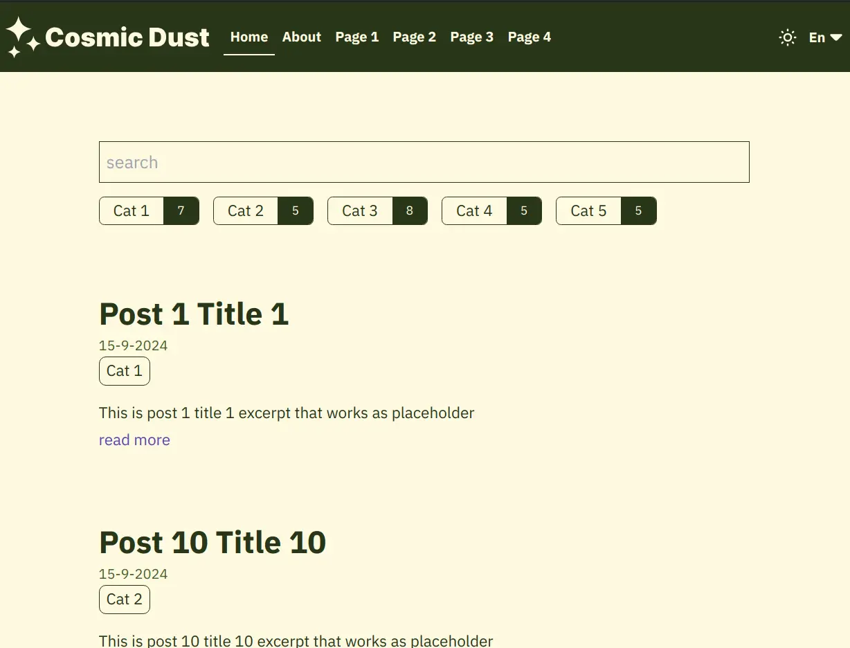 cosmic-dust blog web template
